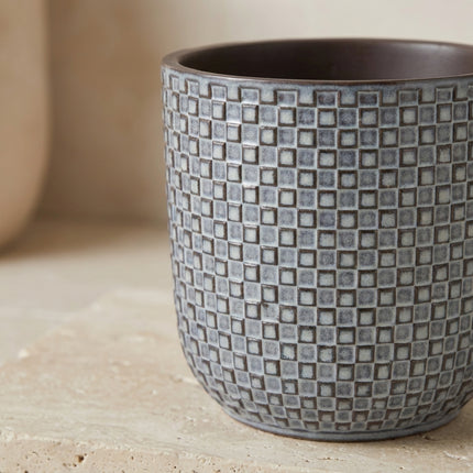 Detail van Mini Pot Relief Blauw D7