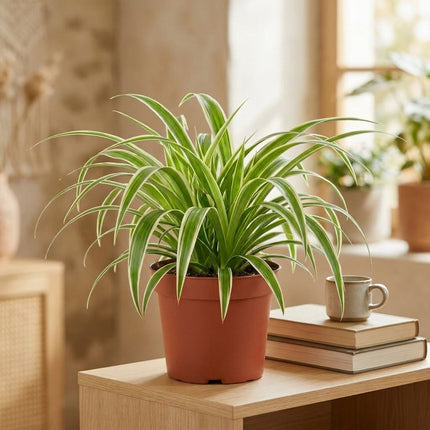 Chlorophytum - Ø12cm - ↕25cm, schaalbeeld – hoogte 12,0 cm en potmaat Ø12,0 cm