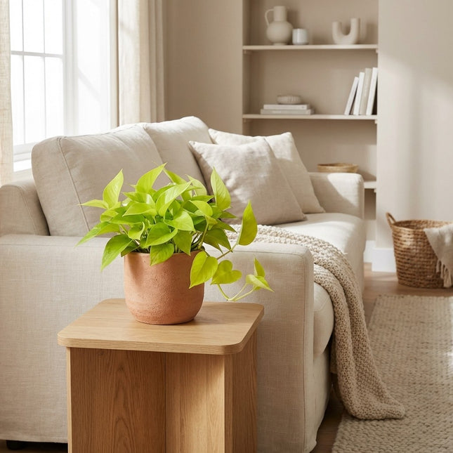 Epipremnum Golden Pothos - Scindapsus - Ø15cm - ↕25cm – gestyled in woonkamer interieur