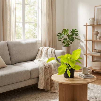 Epipremnum Golden Pothos - Scindapsus - Ø12cm - ↕15cm – gestyled in woonkamer interieur