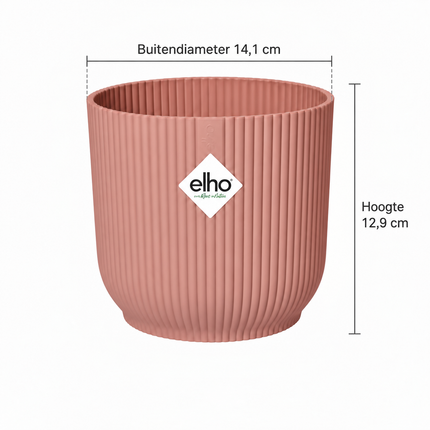 Roze ELHO Vibes Fold-pot met aangegeven buitendiameter van 14,1 cm en hoogte van 12,9 cm