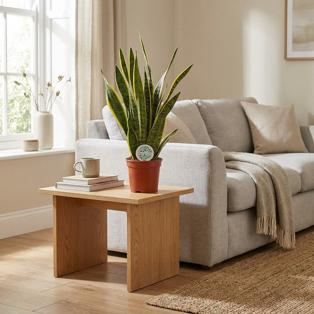 Sansevieria Trifasciata Laurentii - Ø17cm - ↕60cm – gestyled in woonkamer interieur
