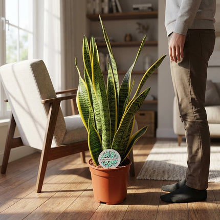 Sansevieria Trifasciata Laurentii - Ø17cm - ↕60cm – formaat indicatie 60cm