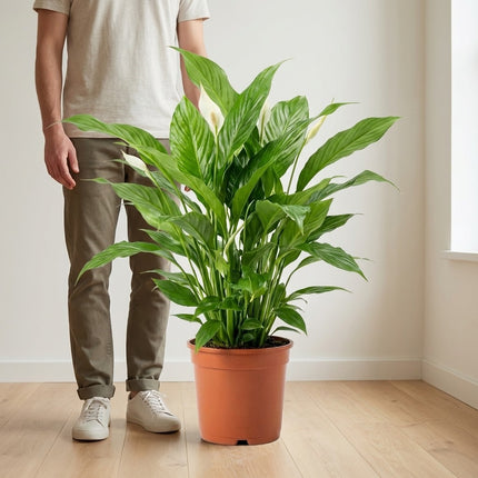 Spathiphyllum Bellini - Ø24cm - ↕100cm – formaat indicatie 100cm
