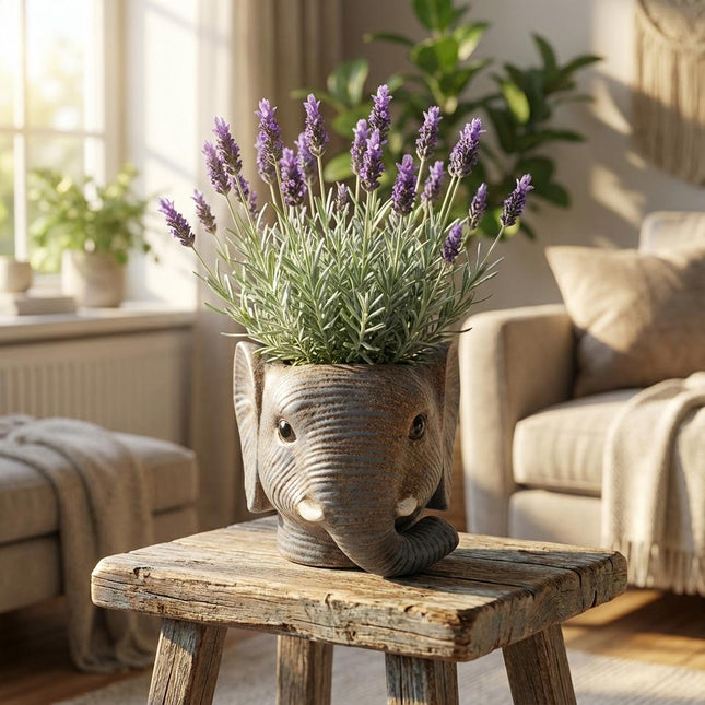 Planter Olifant D11/12x10cm - Grijs