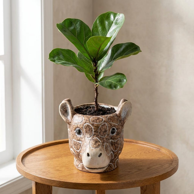 Planter Giraf D11/14x11cm - Bruin